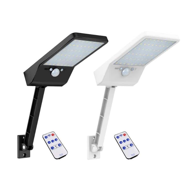 Farola Exterior Solar Negro/Blanco Con Control Remoto