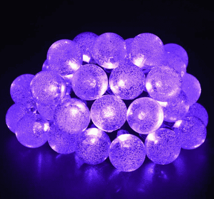 Guirnalda Solar Exterior Led Violeta 30 Bola De Burbuja