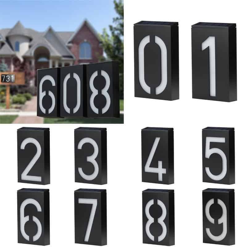 Numero De Casa Solar (Placa De Casa Negra)