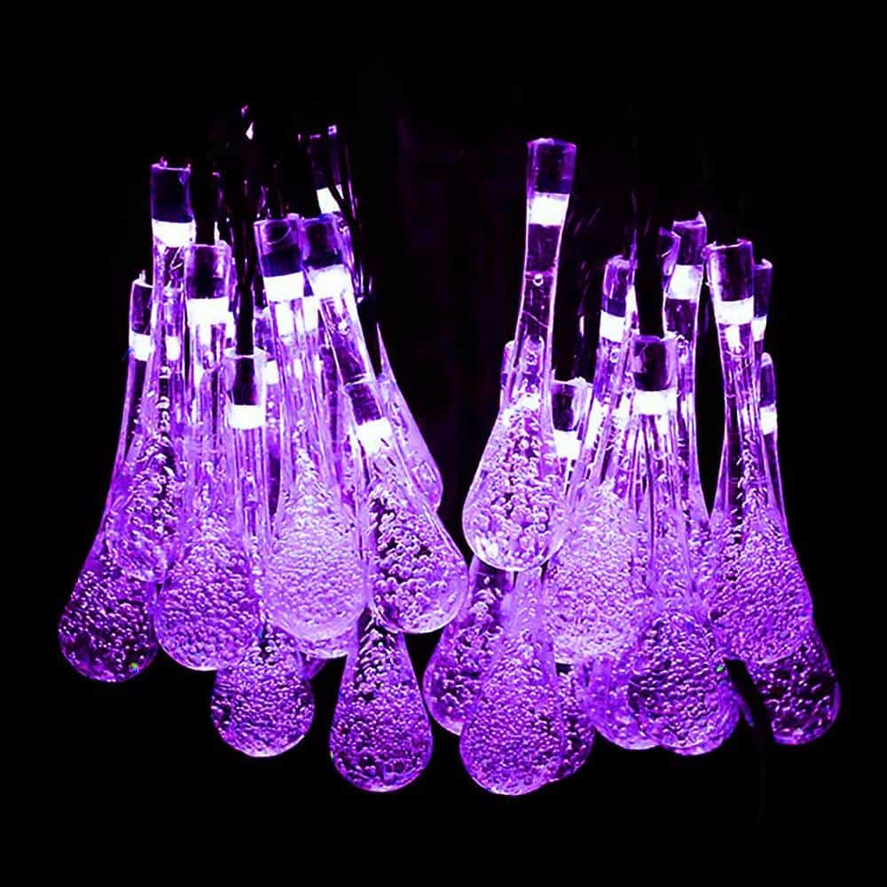 Guirnalda Solar Exterior Violeta 20 Gota De Burbuja