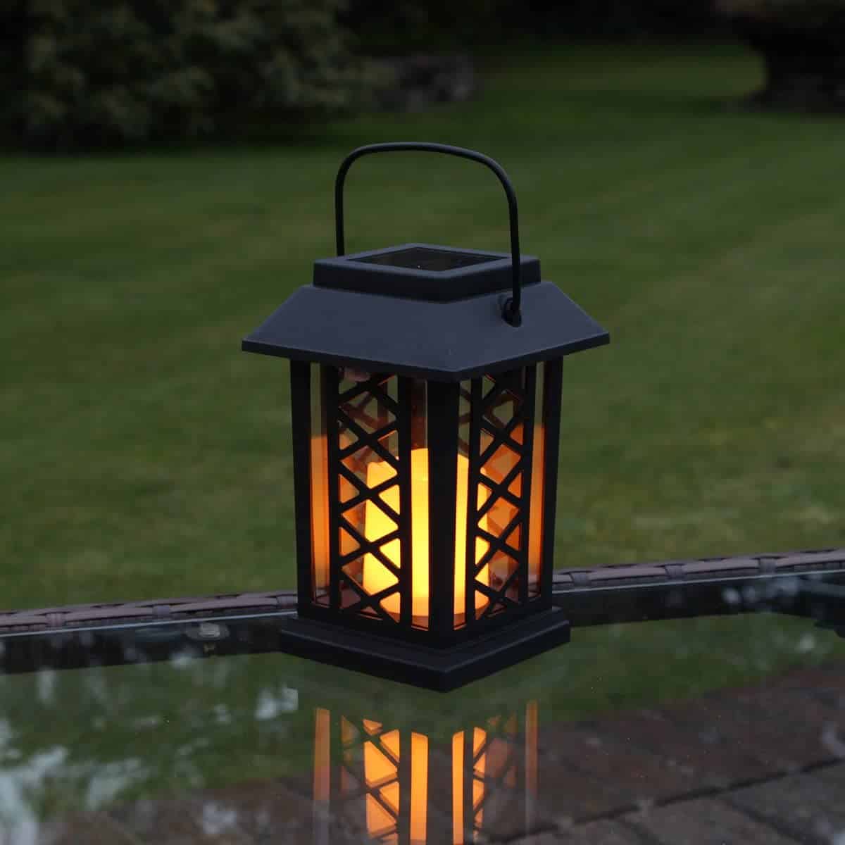 Linterna Solar "Diseño Negro En X"