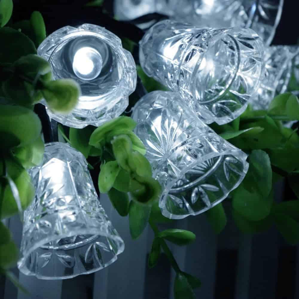 Guirnalda Solar 20 Campana De Navidad Blanca