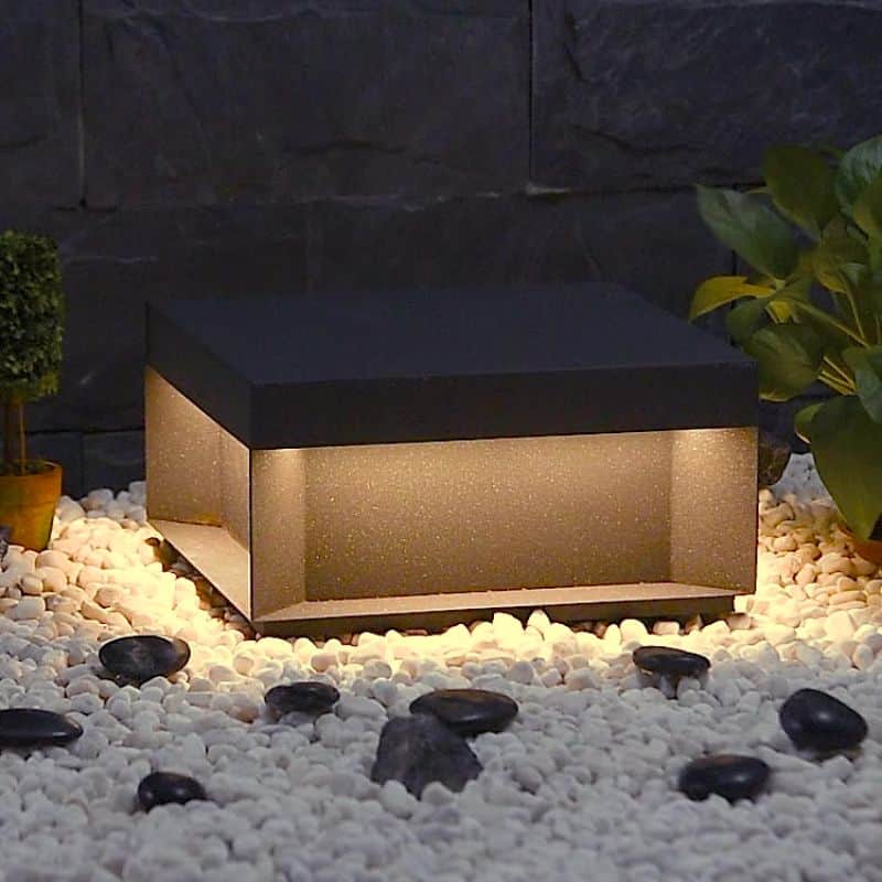 Lampara Solar Exterior Potente Diseño Aplique Caja Negra