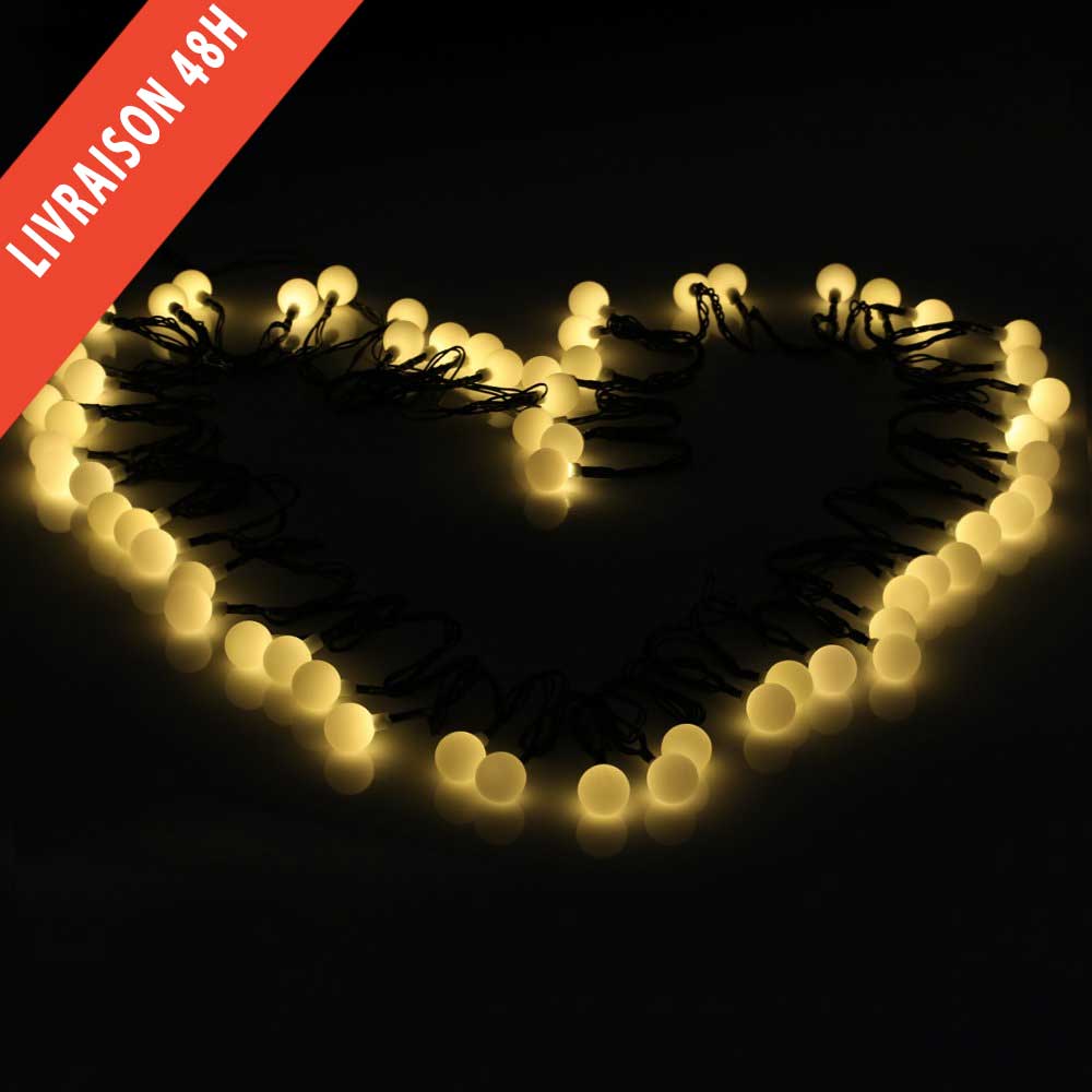 Guirnalda Led Solar 60 Mini Bola Amarilla