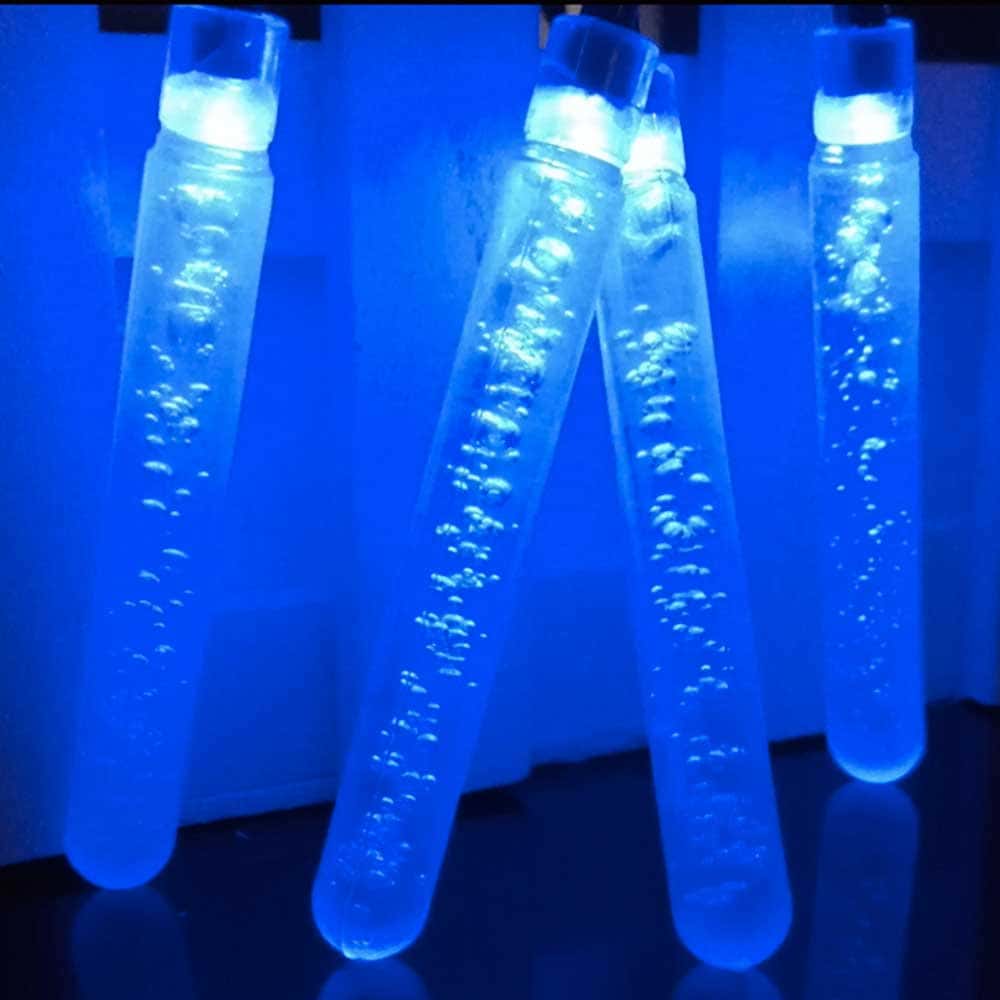 Guirnalda Luz Solar "Tubo Led De Burbuja Azul"