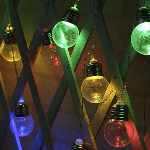 Guirnalda Luces Exterior Solar Bombillas Led Claras (10/20/30)