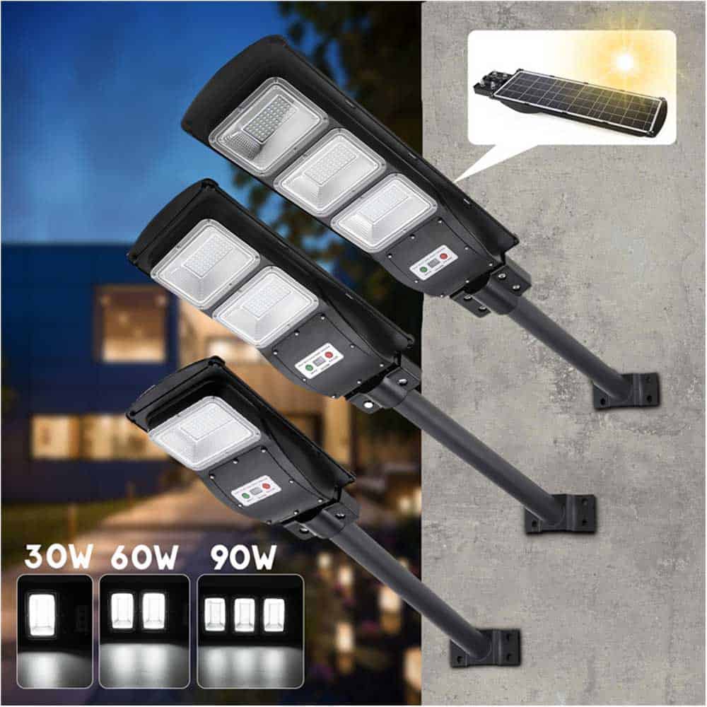 Farola Led Solar Triple Foco Led 30/60/90 Watt