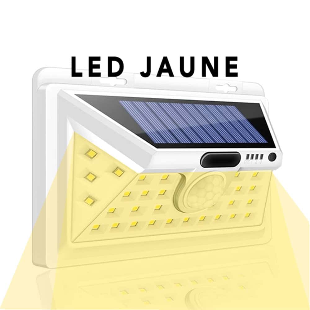 Aplique Solar Exterior Exterior Blanco Led Amarillo