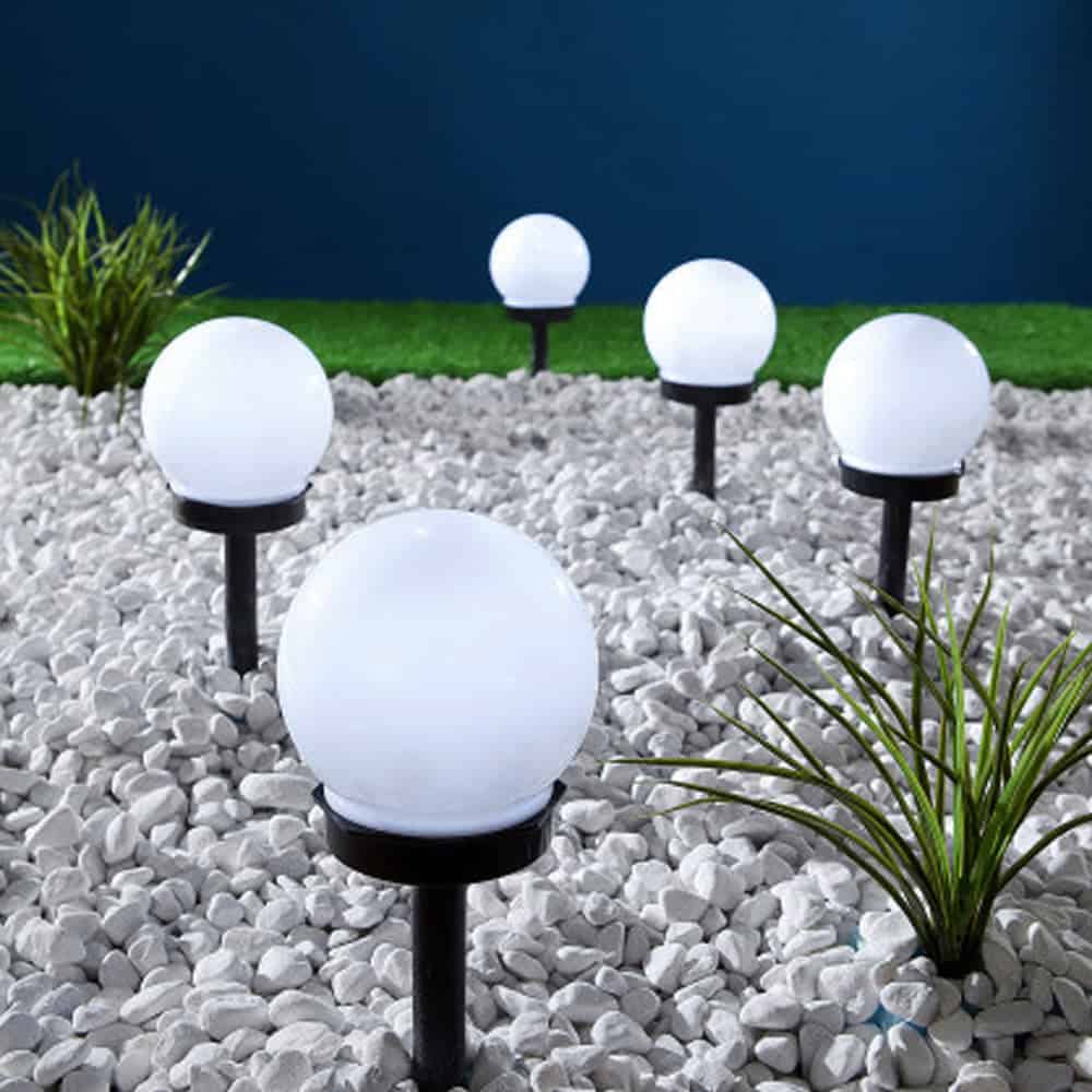 Bola Luz Solar Exterior Jardín "Bola Blanca" (4Pcs)