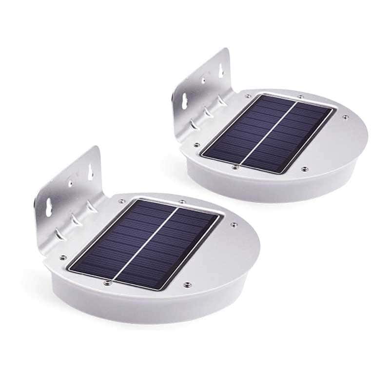 Lampara Solar Exterior Jardín Redonda Blanca 28 Led (2Pcs)