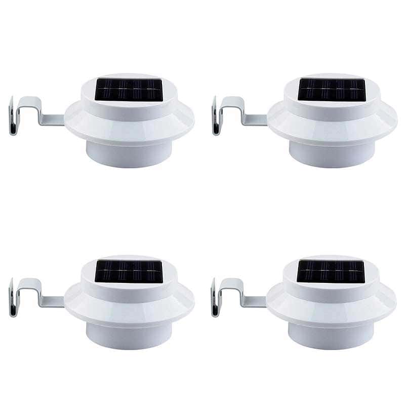 Lampara Solar Exterior Jardín Redonda Blanca (4Pcs)