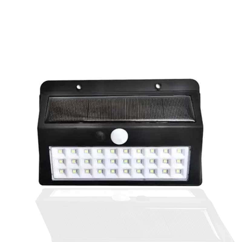 Aplique Solar Exterior Jardín 30 Led Negro