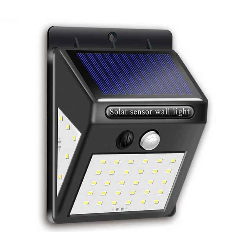 Aplique Solar Exterior 144 Led Negro