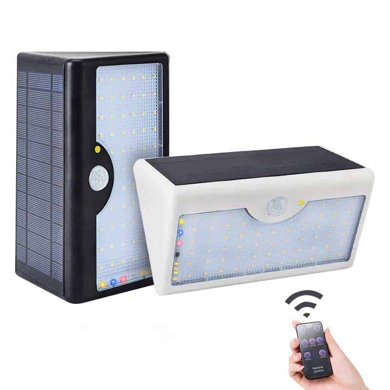Aplique Solar Exterior Blanca 60 Led (Control Remoto)