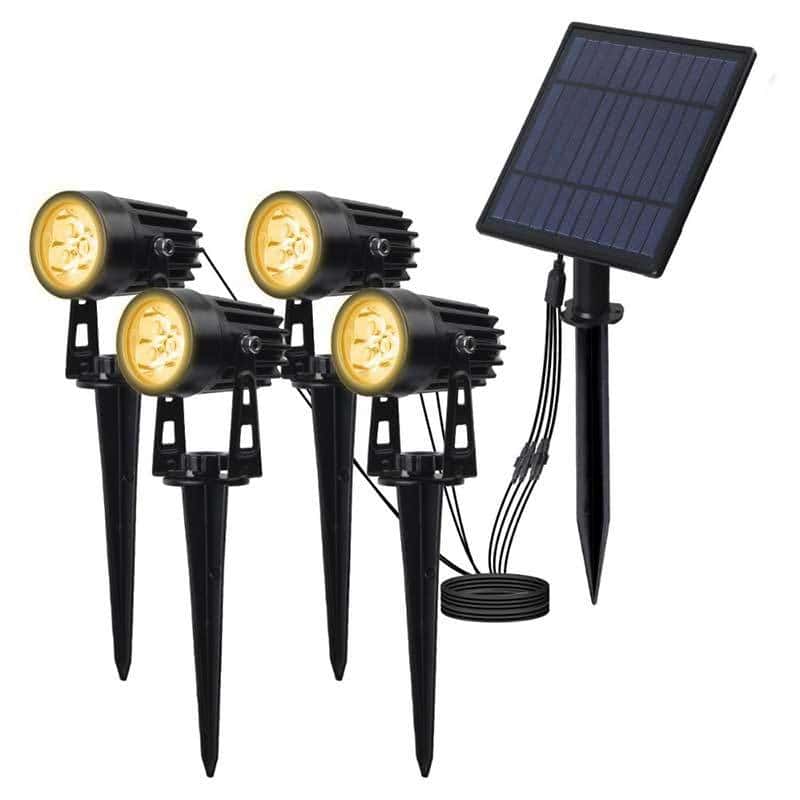 Lampara Solar Jardín 4 Proyector Led Amarillo
