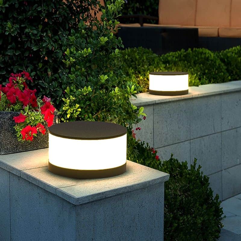 Lampara Solar Diseño Cilindro Led De Lujo