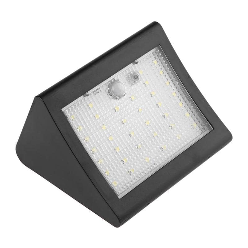 Aplique Solar Exterior 38 Led Negro (Pir)