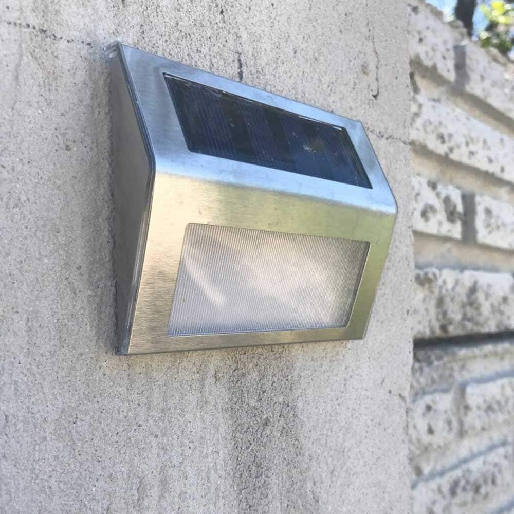 Aplique Exterior Solar Lámpara De Acero Inoxidable