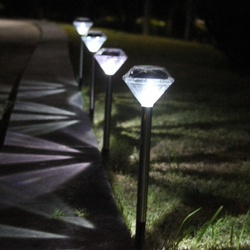 Baliza Solar Exterior "Estaca Diamante En Acero Inoxidable" (10 Pcs)