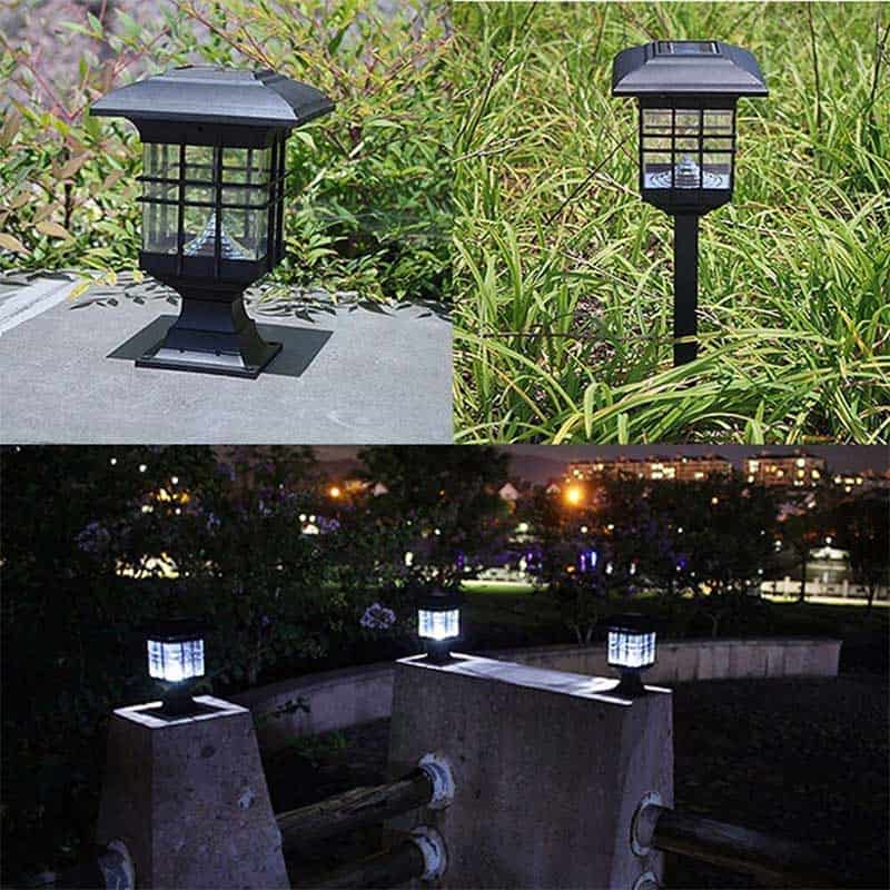 Lampara Luz Solar Jardín "Estaca O Pilar" (2En1)