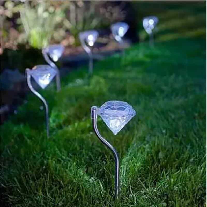 Baliza Solar Exterior "Estaca Mini Diamante En Acero Inoxidable" (4 Pcs)