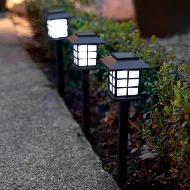 Baliza Solar Jardin Retro Negro