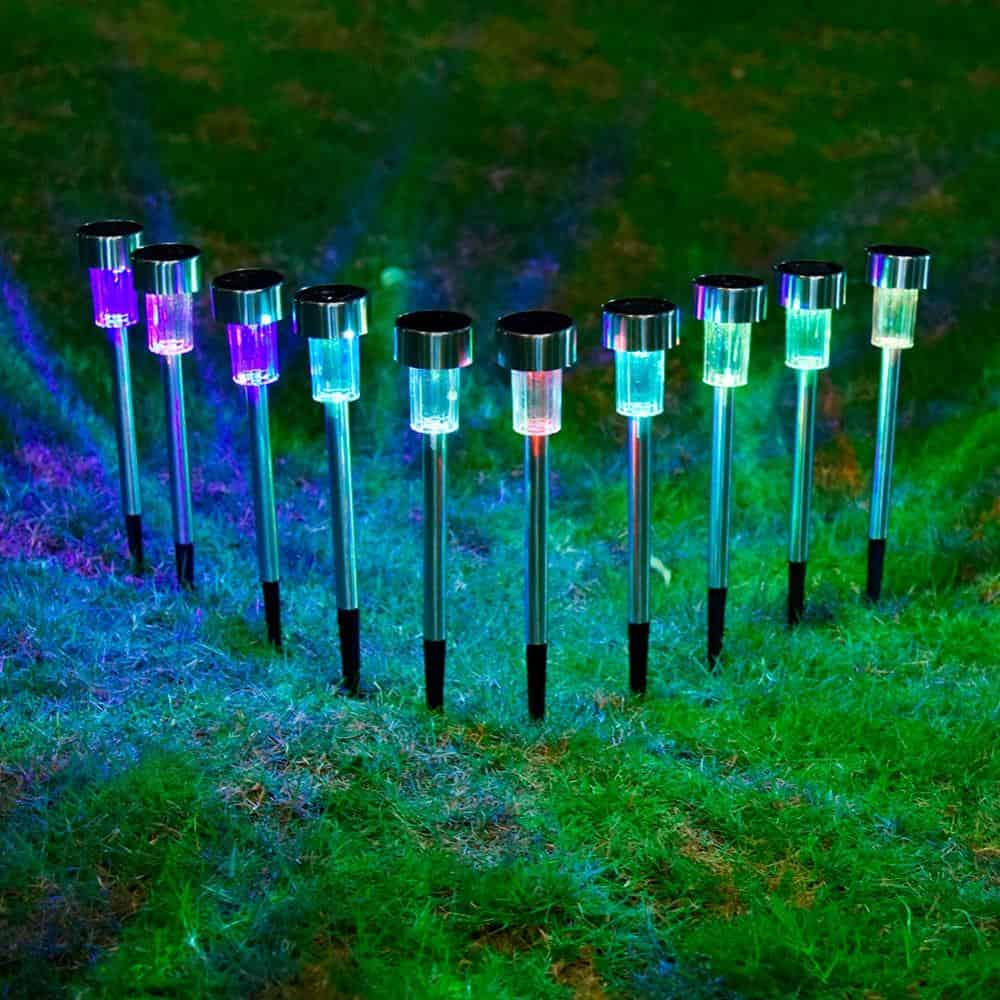 Baliza Solar "10 Piezas Multicolor Inox"