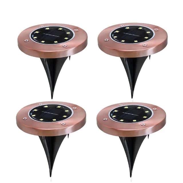 Baliza Solar Exterior "Estaca Jardín Color Cobre" 8 Led (Acero Inoxidable)