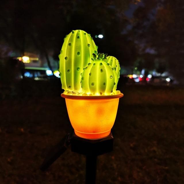 Luz Solar Exterior Decorativa Jardín "Cactus Luminoso"