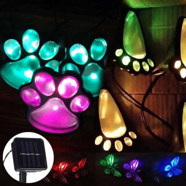 Luz Solar Exterior Decorativa Huellas De Animales Patas De Oso/Yeti
