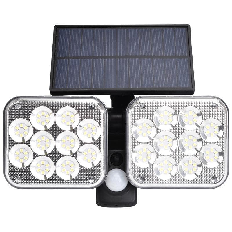 Lámpara Solar Jardín "Proyector Doble Potente" (120Led)