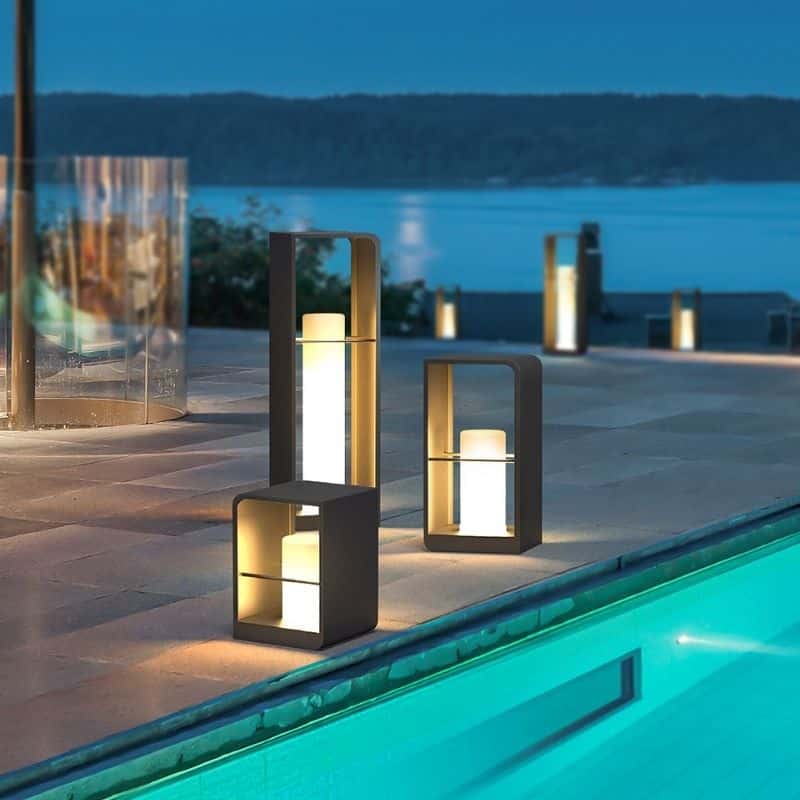 Lampara Solar Diseño Cilindro De Lujo Exterior Led