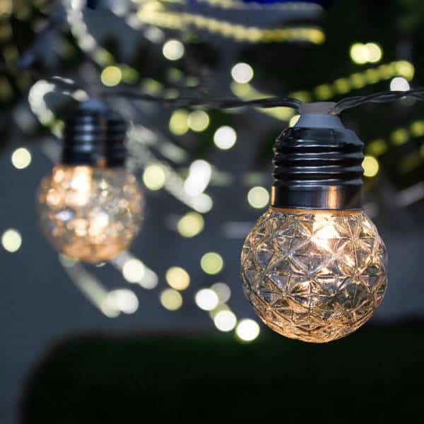 Guirnalda Solar Exterior 10/20 Bolas Led Transparentes