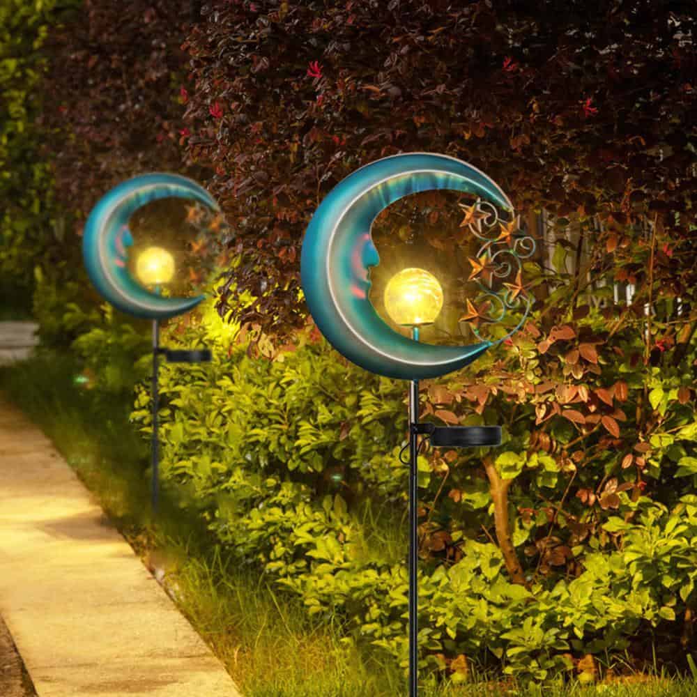 Lampara Solar Jardin "Luna Azul Estrellada"