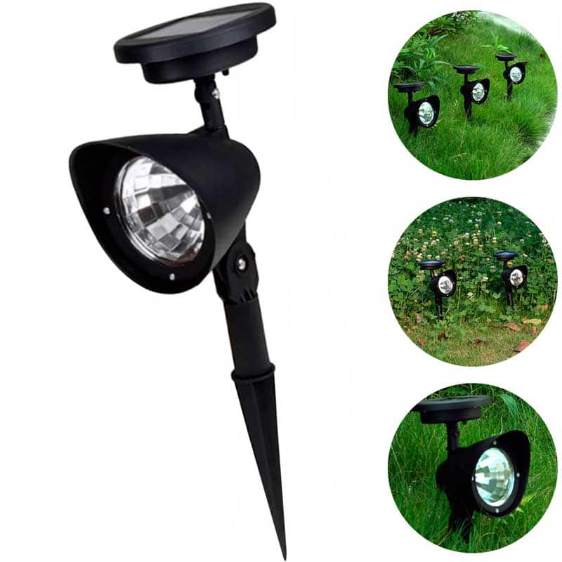 Estaca Solar Jardín Mini Foco 4 Led