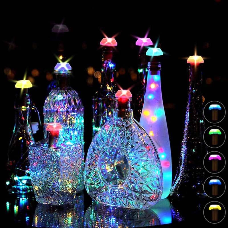 Guirnalda Luces Exterior Solar En Botella "Tapón De Diamante" (1M)