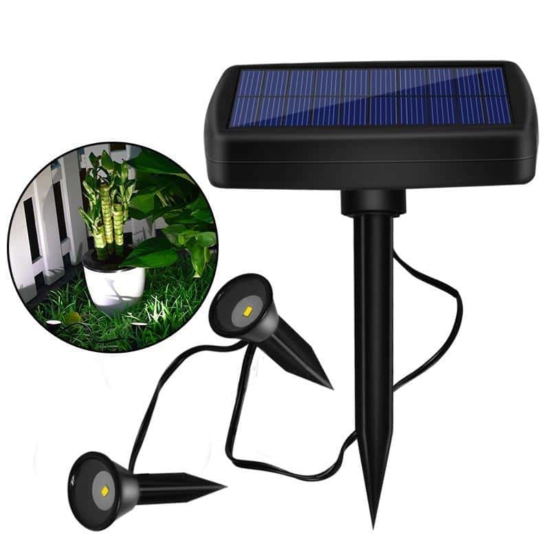 Lampara Solar Potente Para Plantas De Jardín (2 Foco Led)