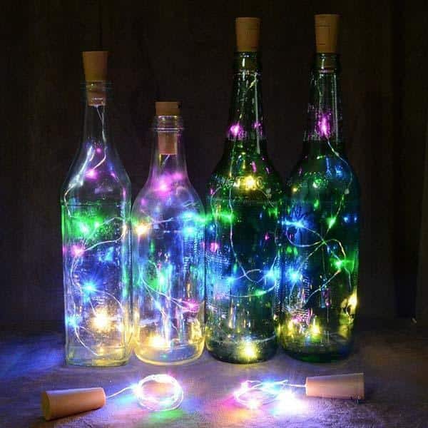 Guirnalda Solar Luminosa "La Botella De Vino"