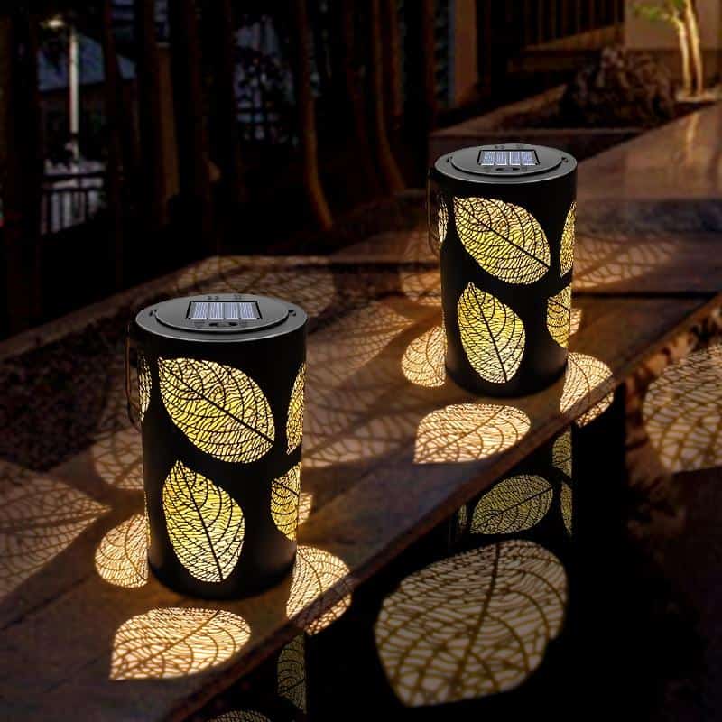 Linterna Solar De Jardín A Colgar "Diseño En Hoja"