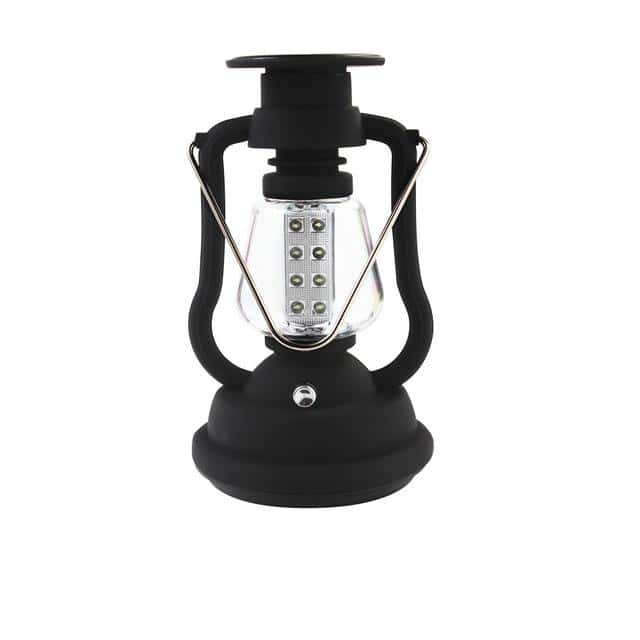 Linterna Solar De Jardín Moderna Negra 16 Led