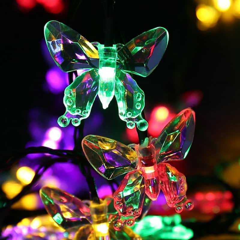 Guirnalda Solar Multicolor "Mariposa De Cristal"