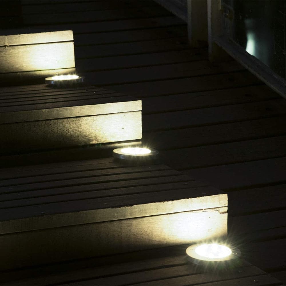Lámpara Solar Exterior En Suelo 16 Led (4 Piezas)