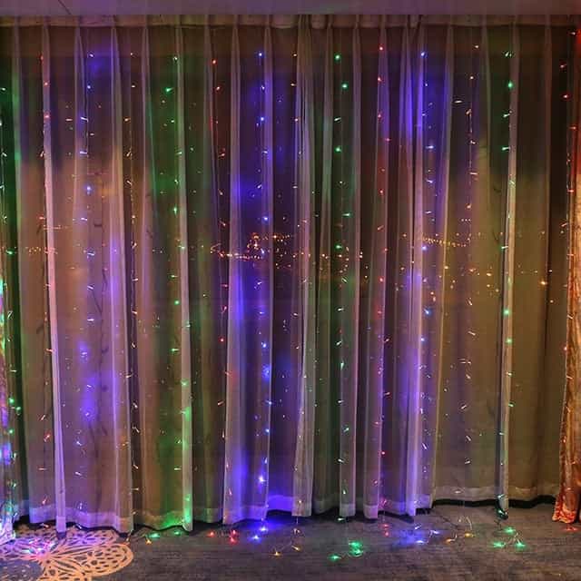 Guirnalda Solar Cortina Luminosa Multicolor 200 Led