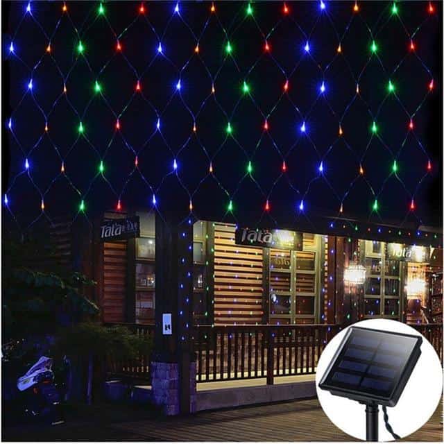 Guirnalda Solar Malla De Luz Multicolor 100 Led
