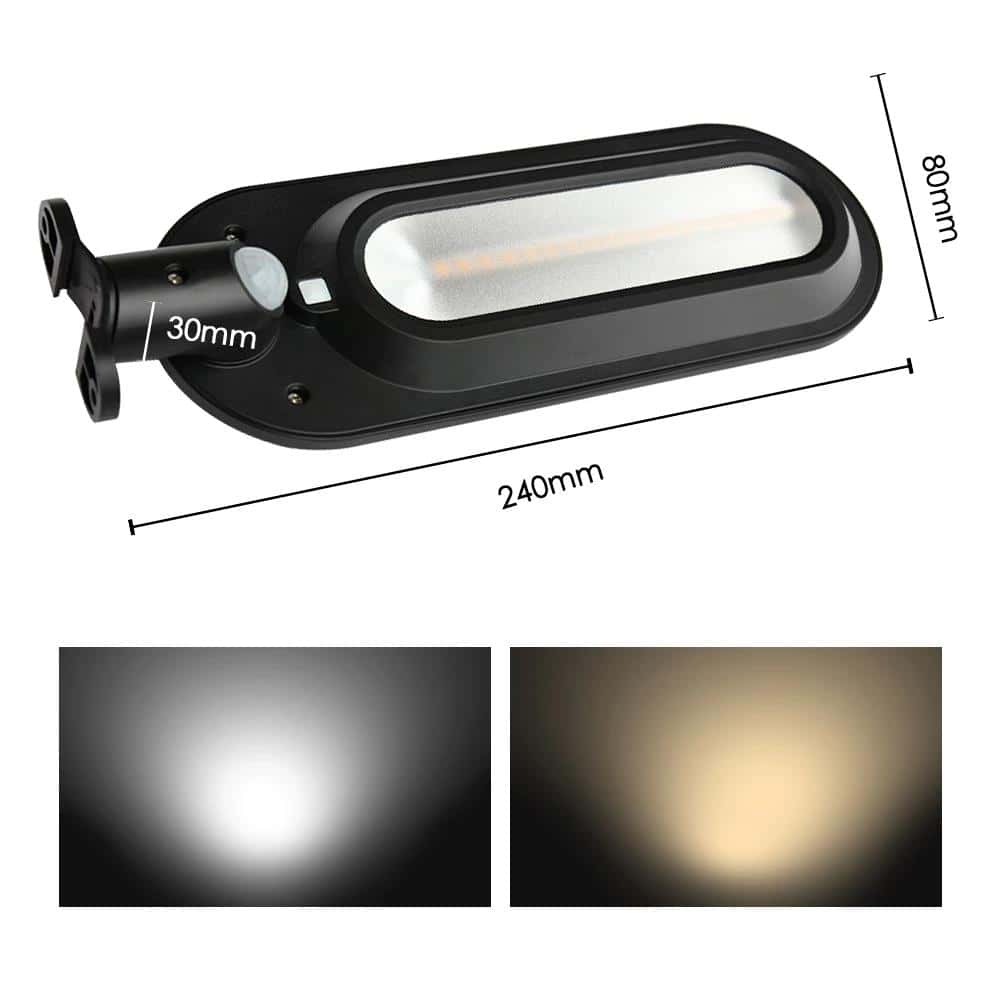 Farola Exterior Solar Oval Negro 600 Lúmenes