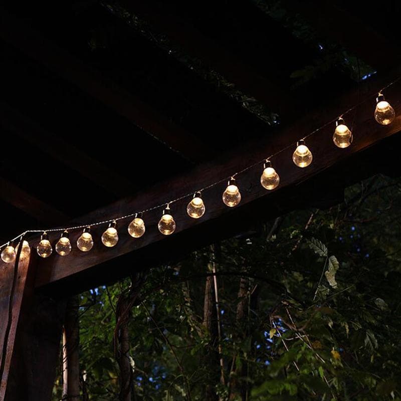Guirnalda Solar 10 Bombillas Led Amarillas Claras