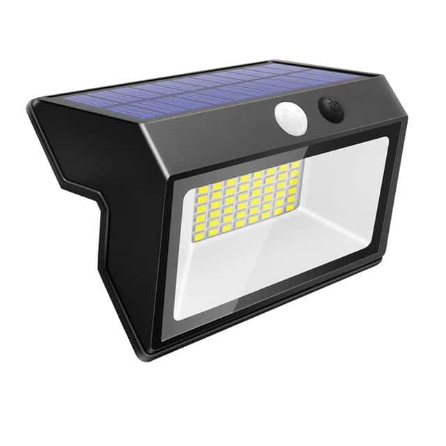 Aplique Solar Exterior 48 Led Negro