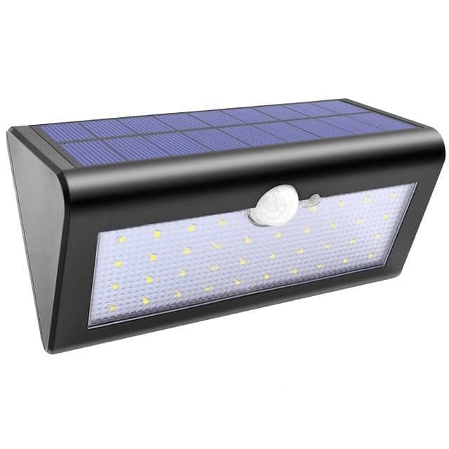 Aplique Solar Exterior 38 Led Negro