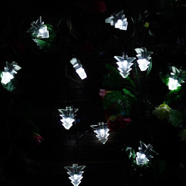 Guirnalda Solar Mini Árbol De Navidad Blanco (30 Led)