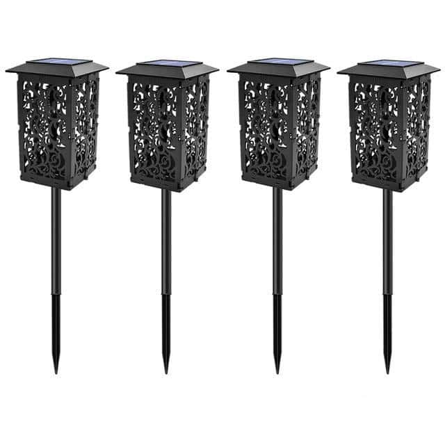 Baliza Solar Exterior "Sombrero Luminoso Negro Cuadrado"